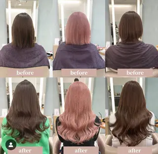 カラー カラーとエクステ 🌟エクステのヘアスタイル