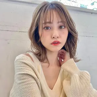 ミディアム 透明感ラベンダー💗 SHOのヘアスタイル