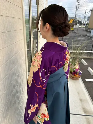 ロング ヘアアレンジ アミオーガニック カラーのヘアスタイル