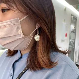 ミディアム カラー 【ヘアセット/美眉】 吉川玲のヘアスタイル