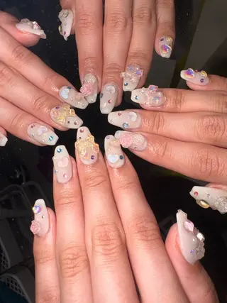 ネイル 33nail✴️栄 スミレ❇️Gel-xのネイルデザイン