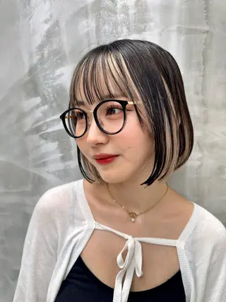 カラー Ruriブリーチ 酸性ストレートのヘアスタイル