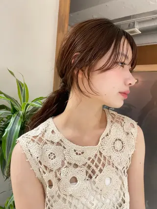 ロング カラー mei｜顔まわり ×透明感カラーのヘアスタイル
