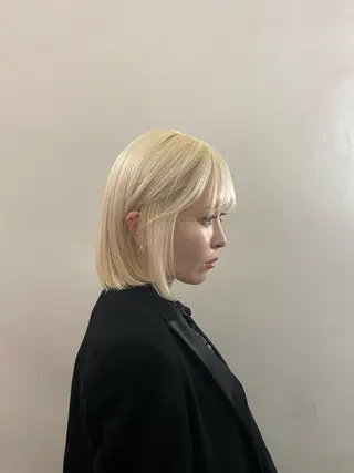 ミディアム ハイトーンカラー 優海のヘアスタイル