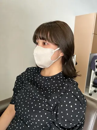 ミディアム カラー ボブパーマコテ巻き風 パーマNo1深江秀平のヘアスタイル