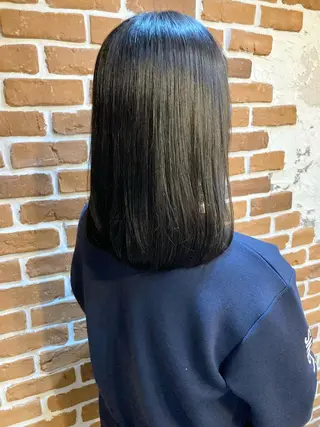 ミディアム ✨色持ちの良い艶 カラー✨蟹江真世のヘアスタイル