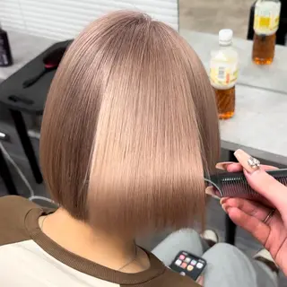 ミディアム カラー 透明感/ 艶ハイトーン/梨桜のヘアスタイル