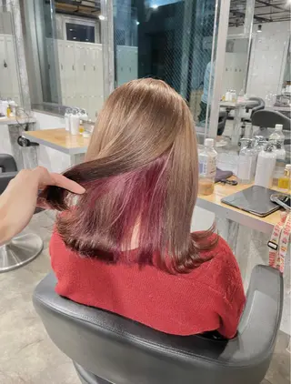 ミディアム カラー ベージュカラー💖 やすひろのヘアスタイル