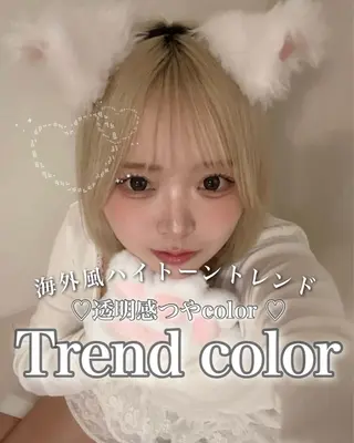 ロング 艶髪ハイトーンカラー 渋谷🎀ririkaのヘアスタイル