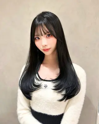 セミロング カラー 顔周り特化/韓国ヘア /レイヤー/吉野幸大のヘアスタイル