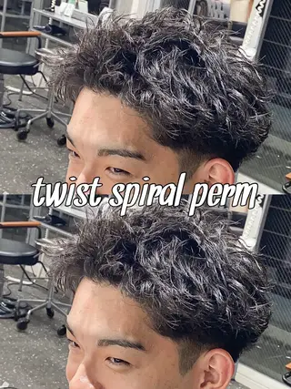 パーマ メンズ パーマ/ダブルカラー ブリーチ⭐️海斗のヘアスタイル