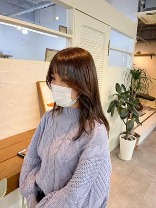 セミロング カラー benji仙台所属・KOKI/ ボブ/ パーマ/透明感カラーのヘアスタイル