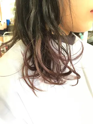 ミディアム カラー 白髪ぼかしハイライト 柳川拓哉のヘアスタイル