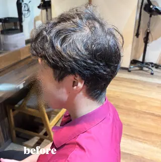 ショート メンズ 🌙透明感カラー／ 丁寧施術｜松本のヘアスタイル