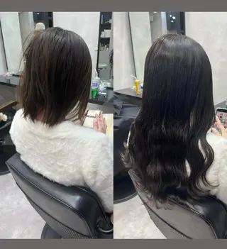 ミディアム 濱川響太レディース カットモデルのヘアスタイル