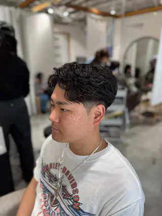 パーマ メンズ メンズパーマ特化/波 巻きツイスパ 長町至のヘアスタイル