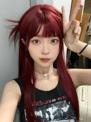 ロング 🫧暖色愛され透明感 🍒カラー千優のヘアスタイル