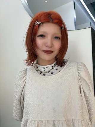 ミディアム カラー ひなた 艶カラー/渋谷のヘアスタイル