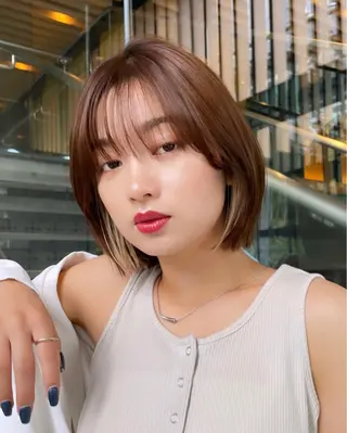 ミディアム カラー 🌿レイヤー/ブリー チ/🌿‬JINのヘアスタイル