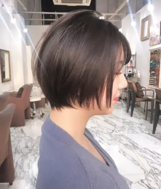 ショート カラー 🩵縮毛矯正  髪質 改善 美髪🩵のヘアスタイル