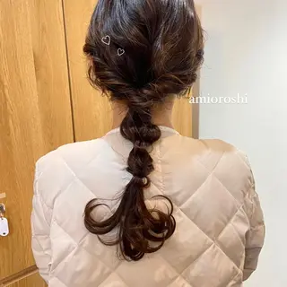 セミロング ヘアアレンジ mai 🎀 / ガーリーヘア ♡のヘアスタイル