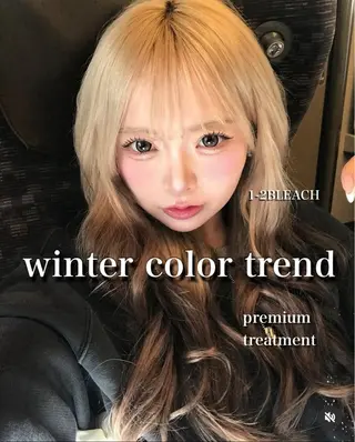 ロング 艶髪ハイトーンカラー 渋谷🎀ririkaのヘアスタイル