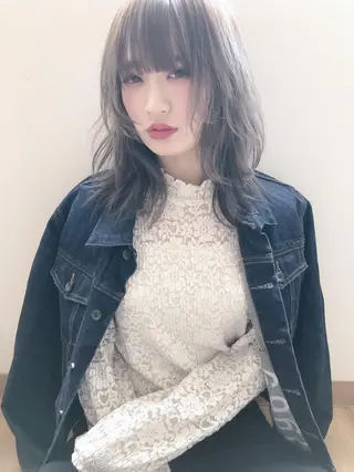 ミディアム カラー テトネ タカシのヘアスタイル