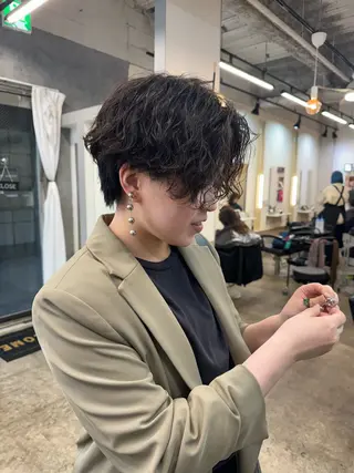 ショート カラー パーマ Peyp所属・早瀬 裕之のヘアスタイル