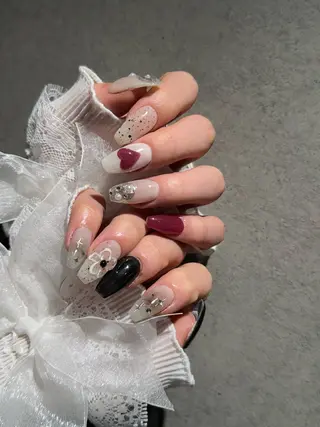 ネイル I-nailロング /ワンホン/キラキラのネイルデザイン