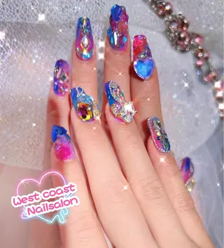 ネイル リボン、ガーリー パーツ放題専門店のネイルデザイン