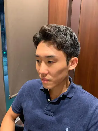 ショート パーマ メンズ ヒロ銀座 バーバーショップ神楽坂所属・ひらお あおとのヘアスタイル