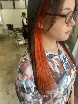 セミロング カラー ヘアアレンジ 暗髪ツヤ感カラー🌼 いしいゆうこのヘアスタイル