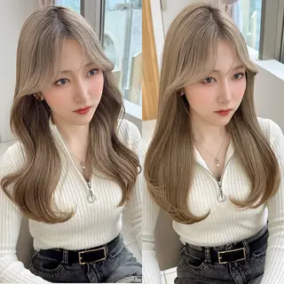 ロング カラー 🇰🇷韓国風くびれ ヘア🇰🇷中村優大のヘアスタイル