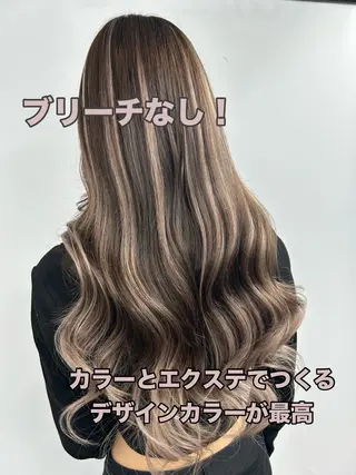 ロング カラー alpha. カラーエクステ下妻のヘアスタイル