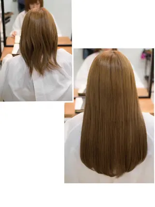 ミディアム FÜRSTIN所属・西村髪質改善 ブリーチ縮毛矯正のヘアスタイル