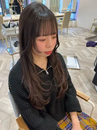 セミロング レイヤー⭐️カラー ⭐️平川雅史のヘアスタイル