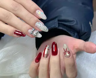 ネイル Kaka_ パラジェル、長さだしのネイルデザイン