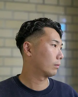 ショート パーマ DAU BARBER SHOP 青山所属・金浜 大樹のヘアスタイル