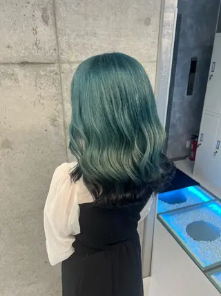 セミロング カラー ヘアアレンジ 👑垢抜け韓国ヘア ハッシュカット唯澄のヘアスタイル