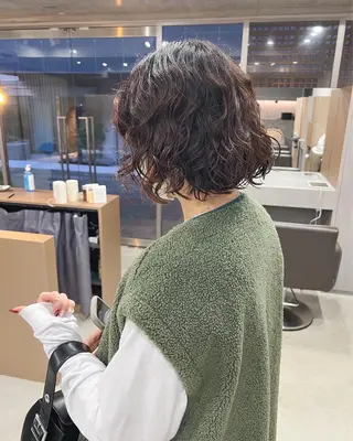 ショート パーマ ボブパーマコテ巻き風 パーマNo1深江秀平のヘアスタイル