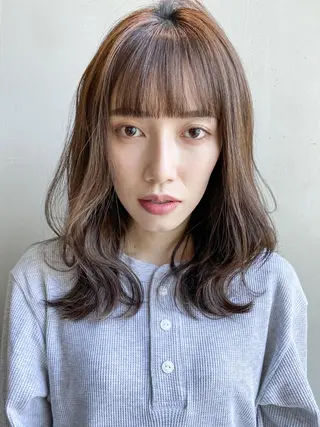 ミディアム カラー パーマ ヘアアレンジ ITbyALBUM 浦和店のヘアスタイル