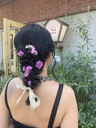 セミロング ヘアアレンジ KURIA‪‪*⋆ஐ ブリーチ/韓国ヘアのヘアスタイル