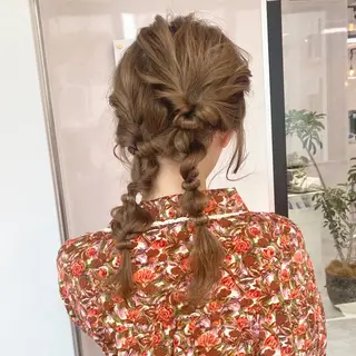 セミロング カラー ヘアアレンジ お悩み解決美容師 💐AMIのヘアスタイル