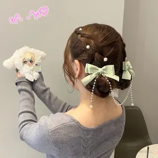 ヘアアレンジ 顔周り/暖色 /ヘアメ/あつはのヘアスタイル