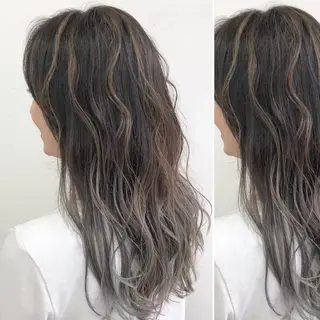ミディアム カラー JuNブリーチに 縮毛矯正するプロのヘアスタイル