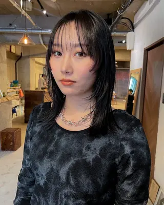 ミディアム カラー パーマ/レイヤー 岩山丈一郎のヘアスタイル