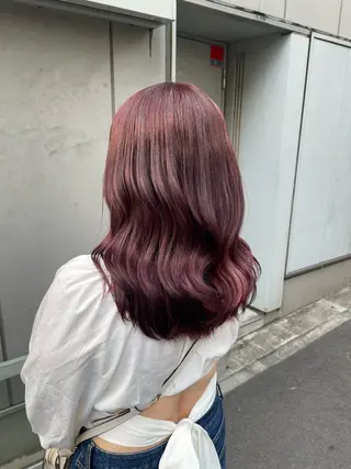 セミロング カラー 大人っぽ♡上品な暖色 ♡ブリーチなし♡のヘアスタイル