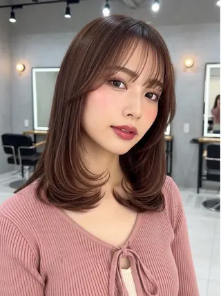 ミディアム 似合わせボブ✖️ 韓国レイヤー✨小関のヘアスタイル