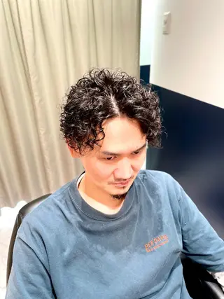 ミディアム パーマ メンズ 銀座メンズカット/ 銀座メンズパーマ/のヘアスタイル