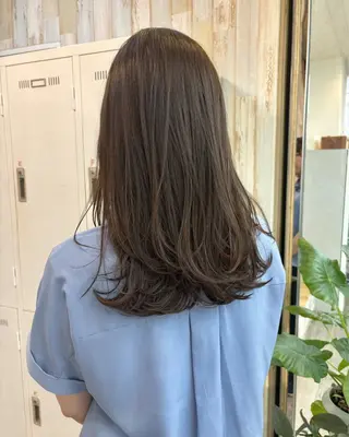 セミロング カラー 広島/ヘアセット /ベージュ/わかなのヘアスタイル